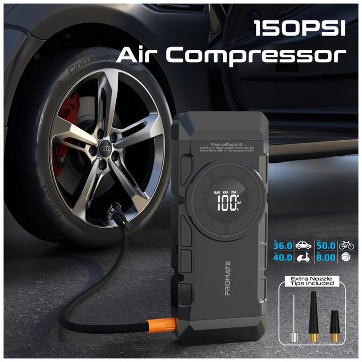 Actual product image ProMate PatrolPack-2 high-performance car jump starter (2000 A, 12000 mAh)