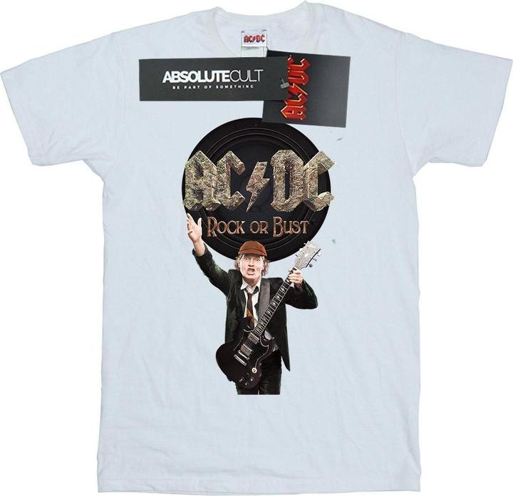 Actual product image AC/DC Mens Rock Or Bust Angus Young Cotton T-Shirt (S)