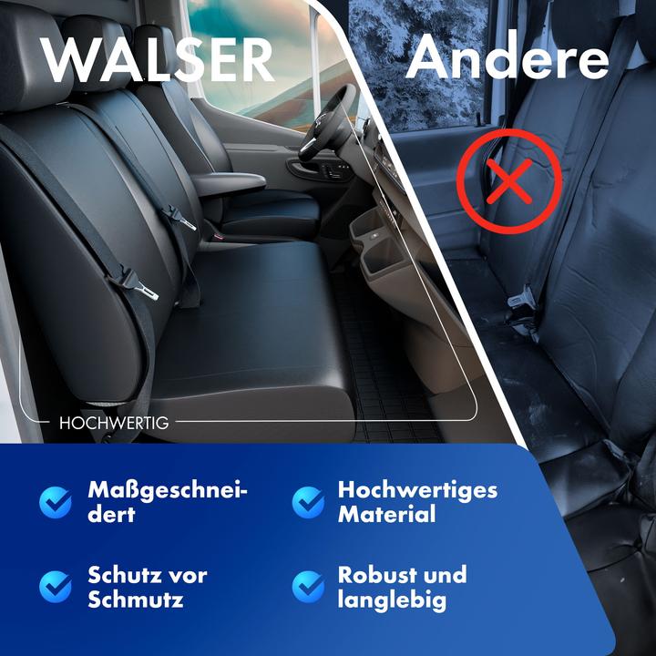 Produktbild Walser Sitzbezüge für VW T6 3er Bank Pritsche hinten aus Kunstleder BJ 07/2015 - heute