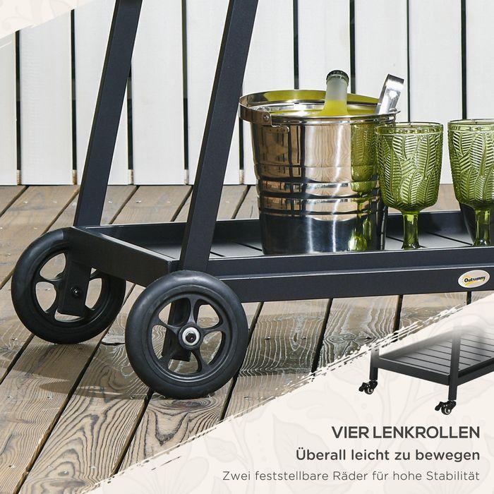 Actual product image Swisshandel24 BBQ trolley BBQ trolley Serving trolley, 1 shelf, PE rattan, 79cmx52cmx82cm, grey