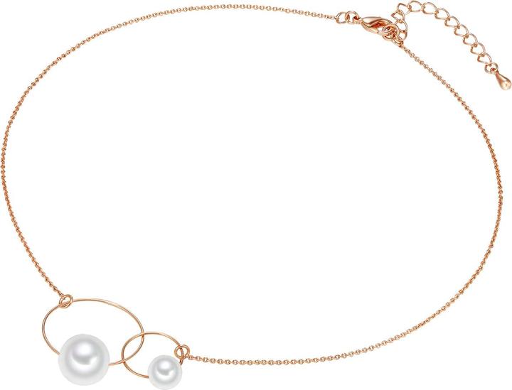 Immagine prodotto Lulu & Jane Catena da donna in lega di metallo conchiglia perla oro rosa 41,5 cm + 5,0 cm di estensione - 29703 (Lega metallica, 41,5 - 46,5 cm)