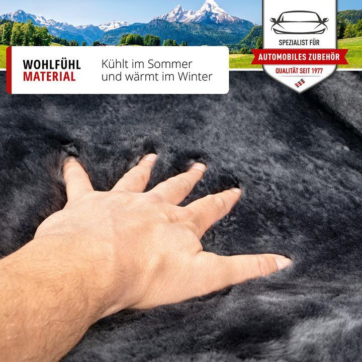 Produktbild Walser Gurtpolster Millie aus Lammfell, 2 Stück Auto-Gurtschoner anthrazit