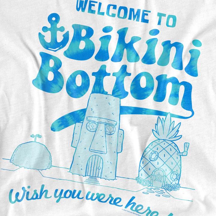 Actual product image Spongebob Squarepants Unisex Adult Bikini Bottom Welcome T-Shirt (L)