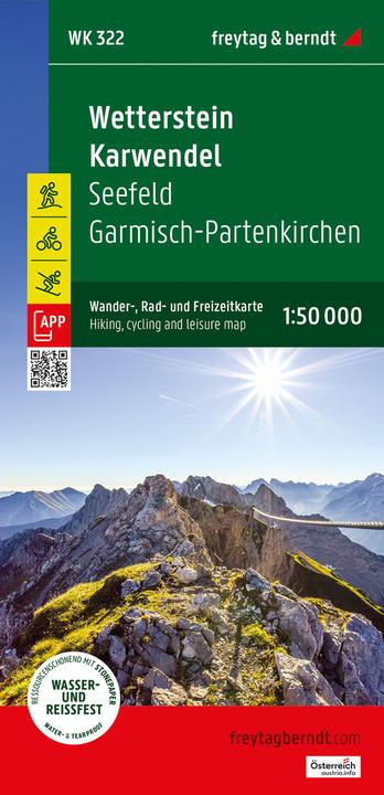 Image du produit Wetterstein - Karwendel, carte de randonnée, de cyclisme et de loisirs 1:50 000, freytag & berndt