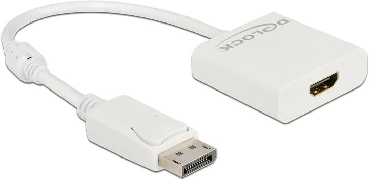 Delock Adaptateur DisplayPort 1.2 mâle vers HDMI femelle 4K actif blanc (HDMI, 20 cm)