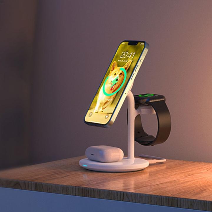 Actual product image Choetech Wireless charger with stand 3in1 (black) (15 W)