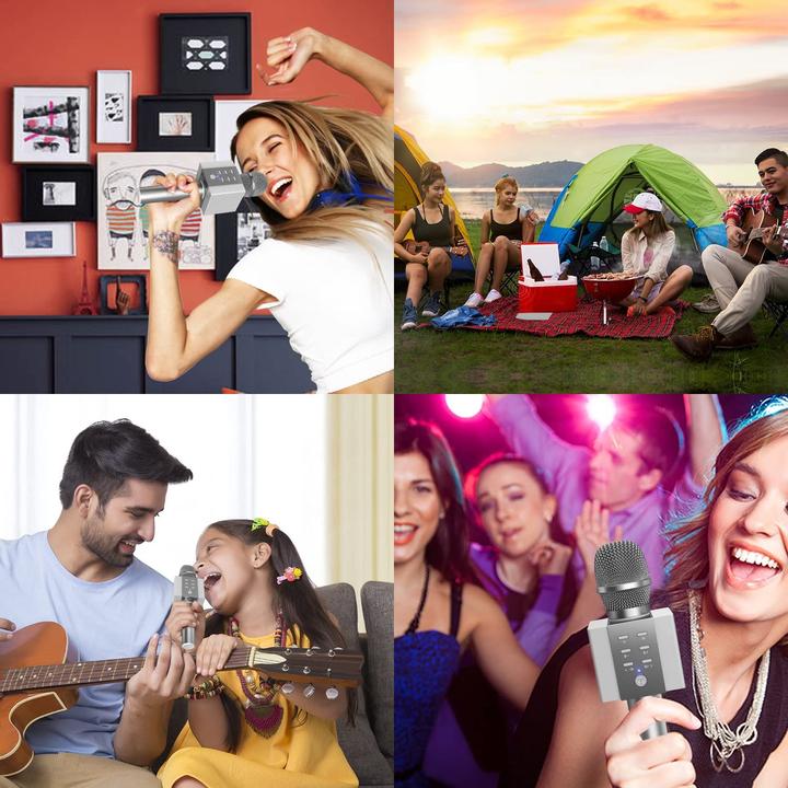 Actual product image Tosing Bluetooth Karaoke Microphone 008, Silver