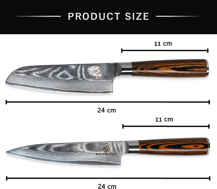 Actual product image Wolfblood Damascus knife set (13 cm)