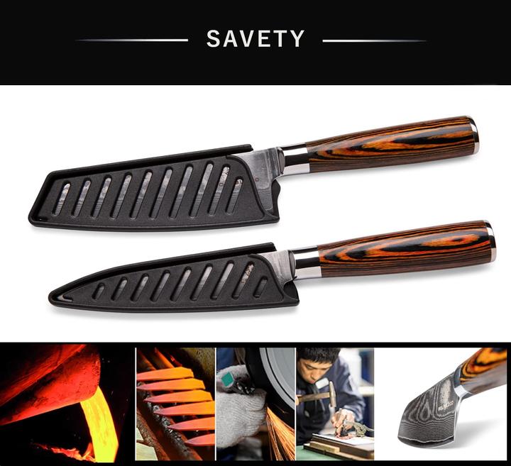 Actual product image Wolfblood Damascus knife set (13 cm)