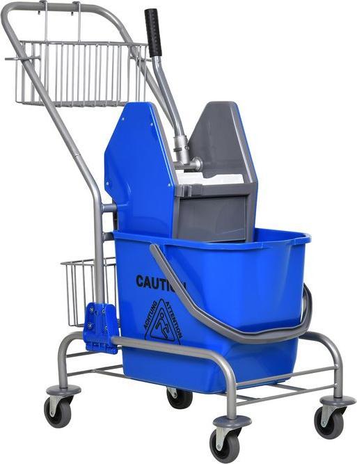 Produktbild Swisshandel24 Putzwagen Reinigungswagen 26 Liter Wischwagen mit Wringer Rollen Blau (1 Stk.)