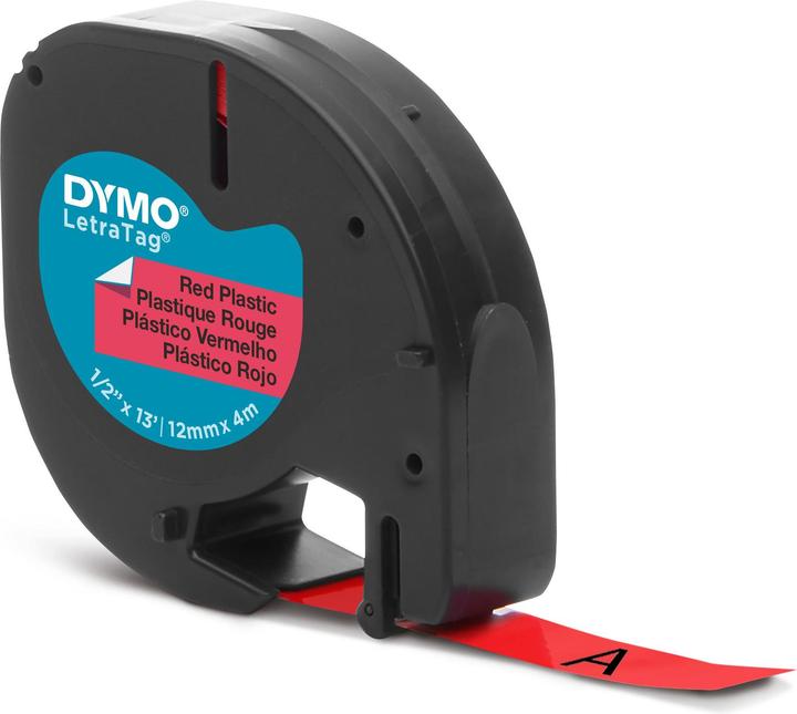 Actual product image Dymo Plastic ribbon black on red (1.20 cm, Red)
