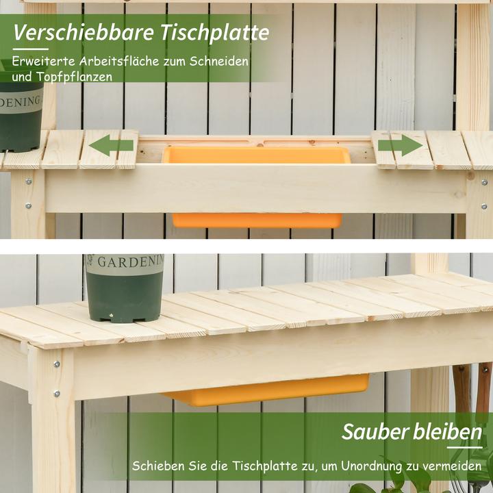 Immagine prodotto Outsunny Tavolo da piantagione con piano di lavoro regolabile (100 cm)