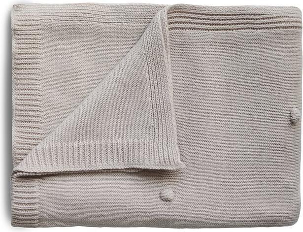 Actual product image Mushie Knitted blanket Dots Off White Melange (80 x 100 cm)