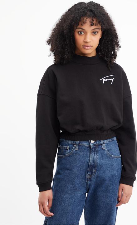 Actual product image Tommy Hilfiger Tjw Bxy Crop Signature turtleneck jumper for women (M)