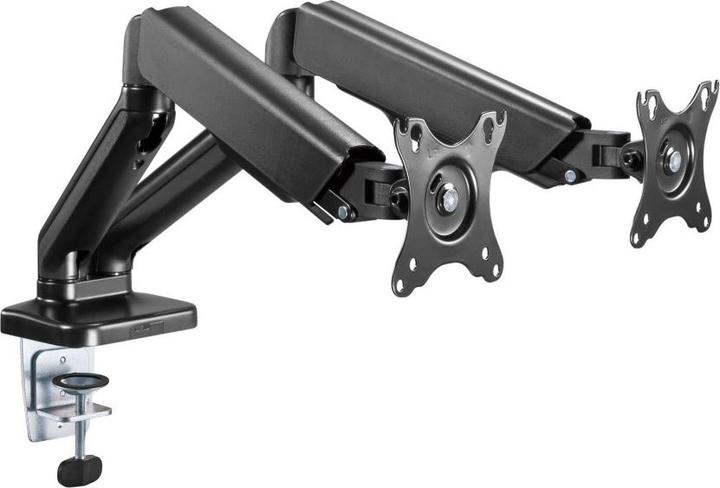 Produktbild Techly Schreibtischhalterung für 2 LCD TV LED 43-81cm 17-32Zoll Klemme Gasfeder schwarz (Tisch, 32")