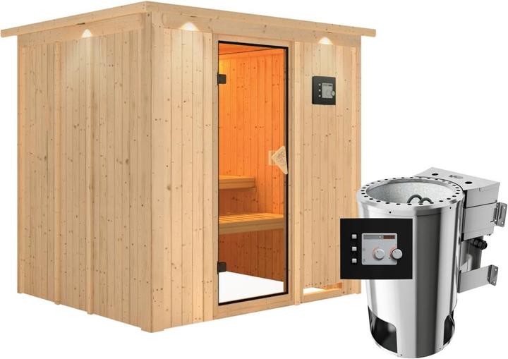 Produktbild Karibu Daria mit Dachkranz (Plug & Play 3,6 KW - Bio externe Steuerung)