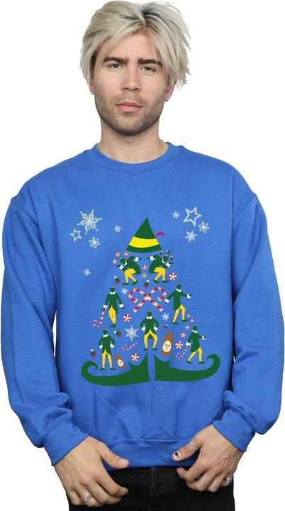 Actual product image Elf Mens Christmas Tree Sweatshirt (S)