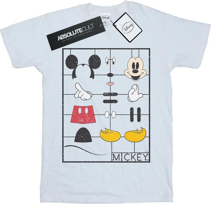 Actual product image Disney Womens/Ladies Mickey Mouse Construction Kit Cotton Boyfriend T-Shirt (L)