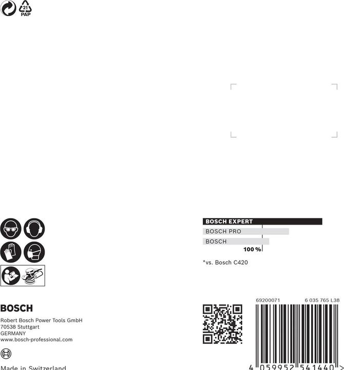 Immagine prodotto Bosch Professional Zubehör Expert C470 Carta abrasiva a 8 fori per levigatrice rotorbitale, 125 mm, G 100, 5 pezzi. (100)