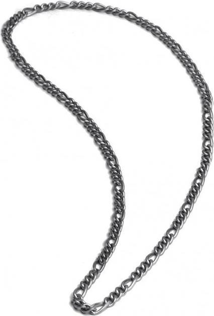 Gemini HALSBAND - SCHWARZER STAHL - FIGARO - 55+10 CM (Edelstahl 316L)