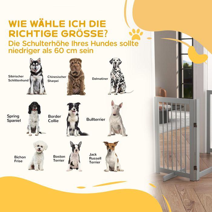 Immagine prodotto Swisshandel24 Absperrgitter Hunde 91 cm Schutzgitter aus Holz Hundegitter mit Tür faltbar