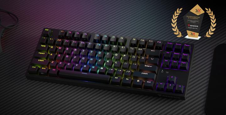 Produktbild Genesis Klawiatura THOR 404 TKL Gateron Yellow Pro (NKG-2069) (Eng. Int., Kabelgebunden)