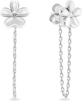 Image du produit Brilio Silver - Delicate flower earrings with zircons EA997W