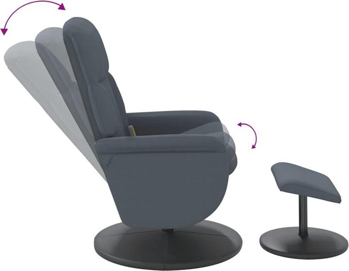 Actual product image VidaXL Massage chair with footstool dark grey velvet,colour