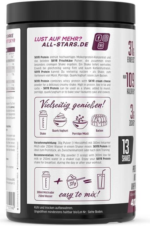 Produktbild All Stars Skyr Protein (Joghurt, Beerenmischung, 1 Stk., 500 g)