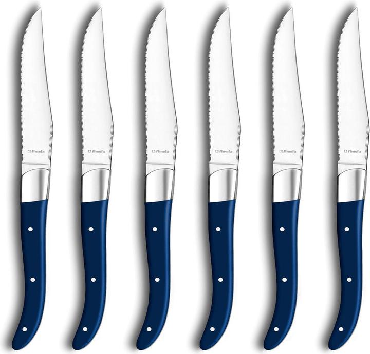 Immagine prodotto Lou laguiole Set di coltelli da bistecca 6 pezzi blu 2520 Royal Steak (6 Pezzo/i, Coltello)
