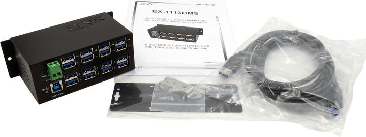 Produktbild Exsys EX-1113HMS, 16xUSB 3.0/3.1 MetallHUB (USB-B, 16 Ports)