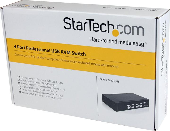 Image du produit StarTech Commutateur KVM VGA USB 4 ports avec hub - Commutateur KVM VGA professionnel