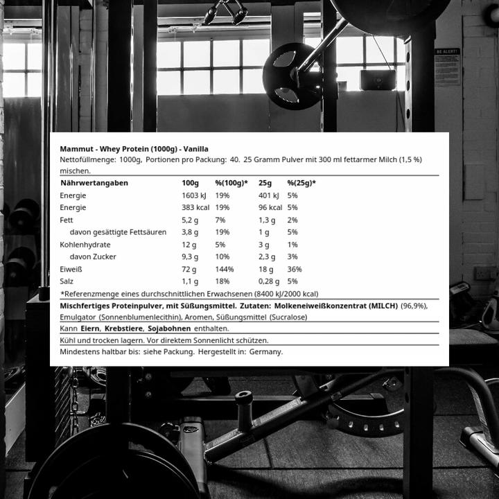 Produktbild Mammut Whey Protein (Vanille, 1 Stk., 1040 g)