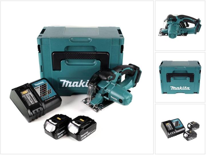 Actual product image Makita DCS 552 RTJ 18 V cordless metal circular saw 136 mm in Makpac + 2x 5.0 Ah battery and charger + saw