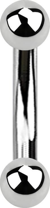 Produktbild Star Piercing Banane Innengewinde silber mit zwei Kugeln (Chirurgenstahl 316L)