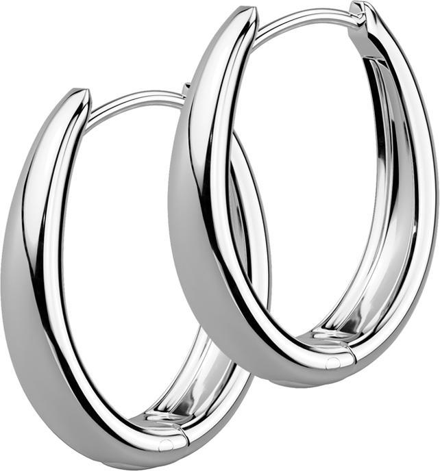 Image du produit Star Piercing Ohrring zum Klappen silber Oval breit (sans laiton, Acier chirurgical 316L)