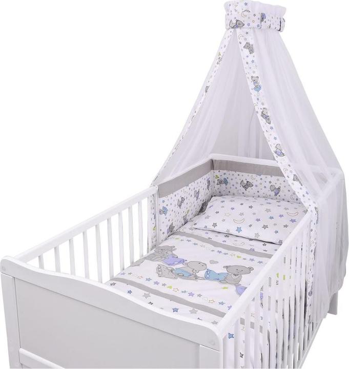 Produktbild jonka Gitterbetten Komplettbett Mona Weiss 70 x 140 cm - Kuschelbären - (70 x 140 cm)