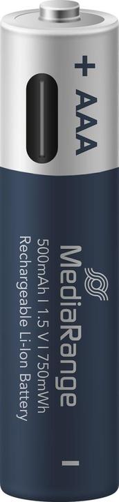 Image du produit MediaRange Rechargeable USB-C (4 pcs, AAA, 500 mAh)