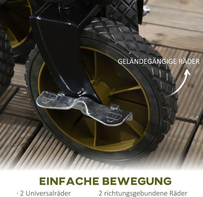 Immagine prodotto Swisshandel24 Bollerwagen Faltbar, Handwagen mit Räder, Bremsen, Tragetasche, 125L Grün