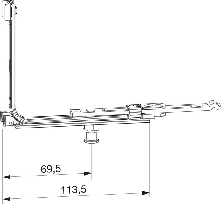 Produktbild Maco MM Eckumlenkung für Bodenschwelle 18L, FFB 260-1800 mm, silber (209881)