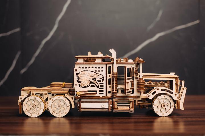 Actual product image Wood Trick Truck - articulated lorry - 3D wooden construction kit