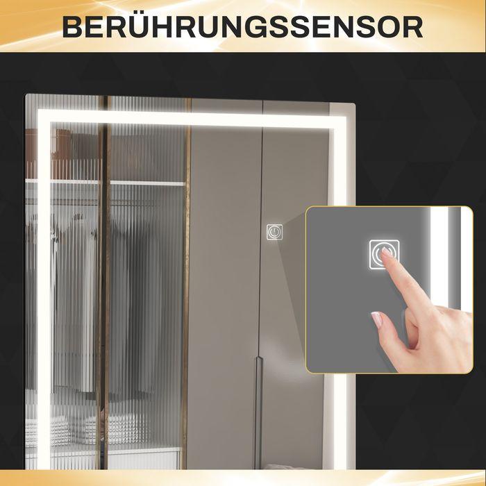 Actual product image Swisshandel24 Wandspiegel 120 x 40 cm Ganzkörperspiegel mit LED-Beleuchtung, 3 Lichtbarben (40 x 120 cm)