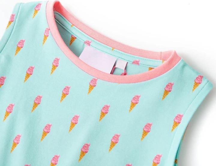 Produktbild VidaXL Kinderkleid mit Kordelzug Helles Minzgrün 92,Material: 94 (92)