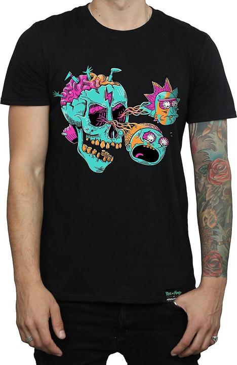 Image du produit Rick And Morty T-shirt en coton avec tête de mort et globe oculaire (L)