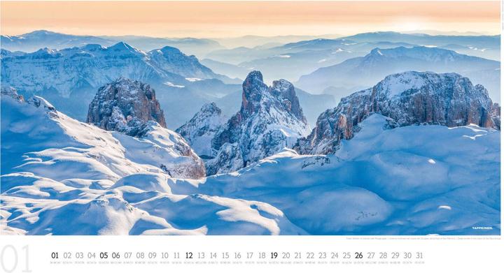 Produktbild Luftbildkalender Dolomiten 2025 (Französisch, Deutsch, Englisch, Italienisch)
