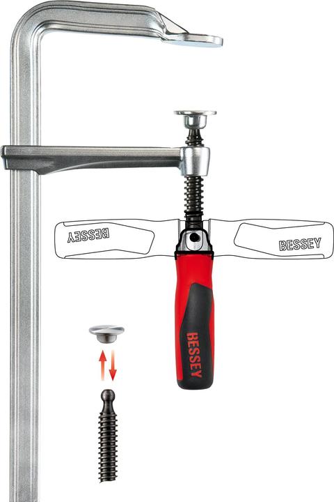 Produktbild Bessey Ganzstahl-Schraubzwinge mit Klappgriff GZ50-12KG 500/120 (500 mm)