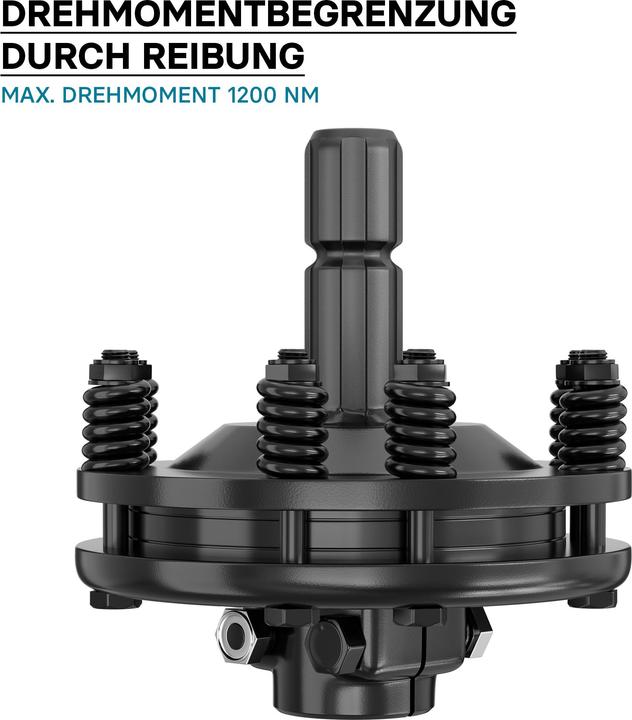 Produktbild Wiltec Zapfwellen Kupplung 6 Zahn Keilwelle 1 3/8" AG IG PTO-Shaft max. 1200Nm, schwarz (Traktorzubehör)