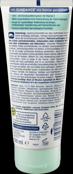 Produktbild dm Sundance Sonnencreme sensitiv LSF 30 (Sonnencreme, SPF 30, 100 ml)