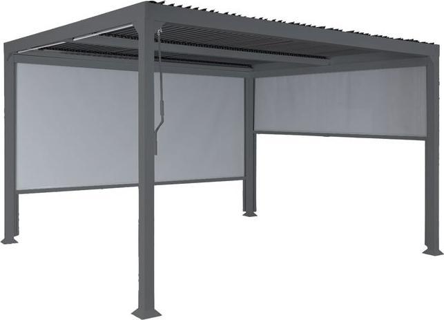 Immagine prodotto Mendler Alu Pergola HWC-L41 mit 2x Seitenwand, stabiles 8cm-Metall-Gestell 3x3,7m, anthrazit (368 cm, 306 cm)