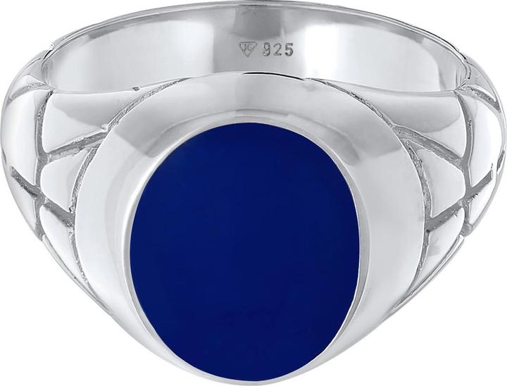 Produktbild Kuzzoi Ring Basic Herren Siegelring Oval Emaille 925er Silber (62, 925 Silber)